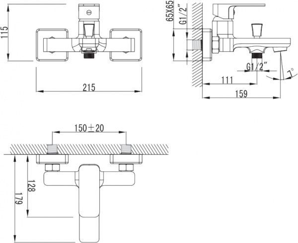 Змішувач для ванни Imprese BILOVEC 10255