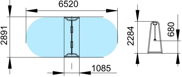 Гойдалка InterAtletika подвійна зі спинкою на ланцюгах ТЕ407М 