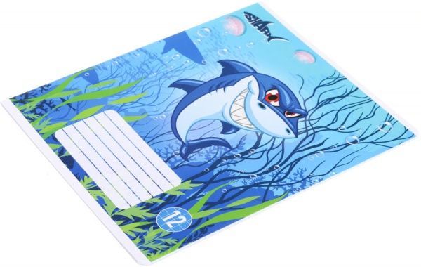Зошит шкільний 12 аркушів у клітинку Shark