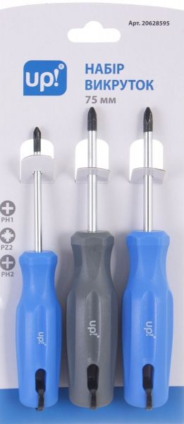 Набор отверток PH1 + PZ2 + PH2 x 75 мм UP-SET-IN-3-75