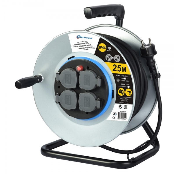 Удлинитель на катушке Electraline с заземлением 4 гн. 25 м 49045 