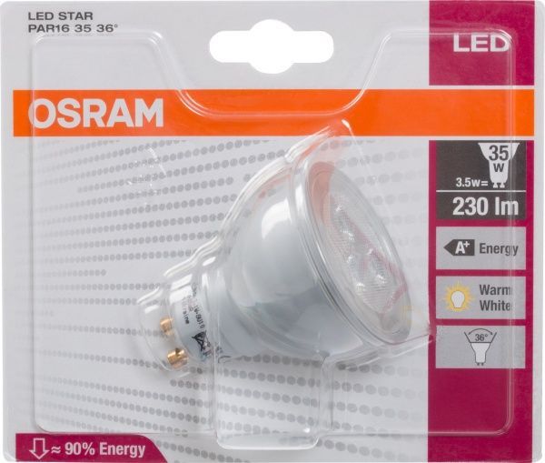 Лампа LED Osram PAR16 4.5 Вт GU10 теплый свет