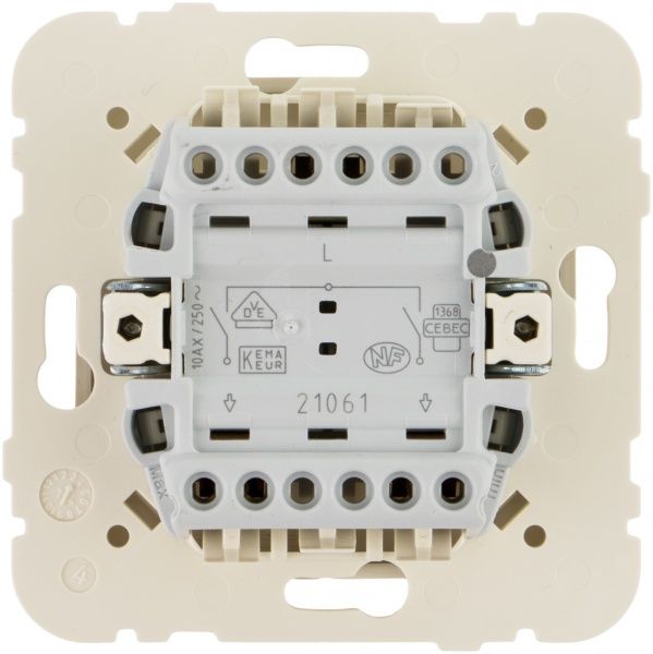 Вимикач двоклавішний Efapel Logus без підсвітки 10 А 250В IP20 кремовий