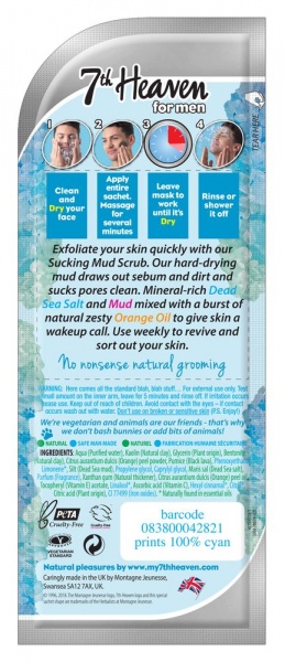 Скраб для лица 7th Heaven очищающий грязевой для мужчин