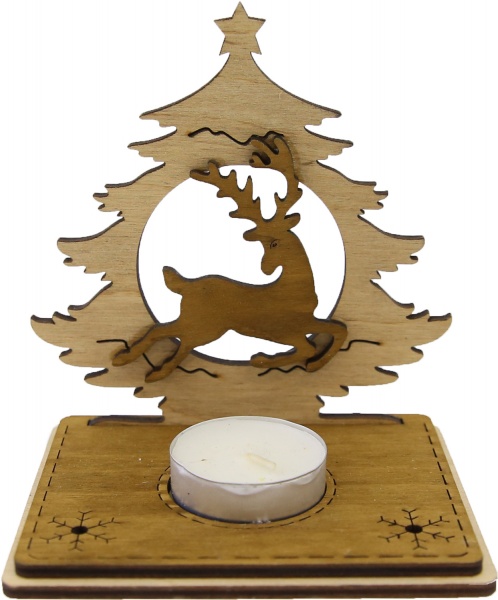 Украшение новогоднее Подсечник-елочка с оленем 11 см разноцветный 1220255