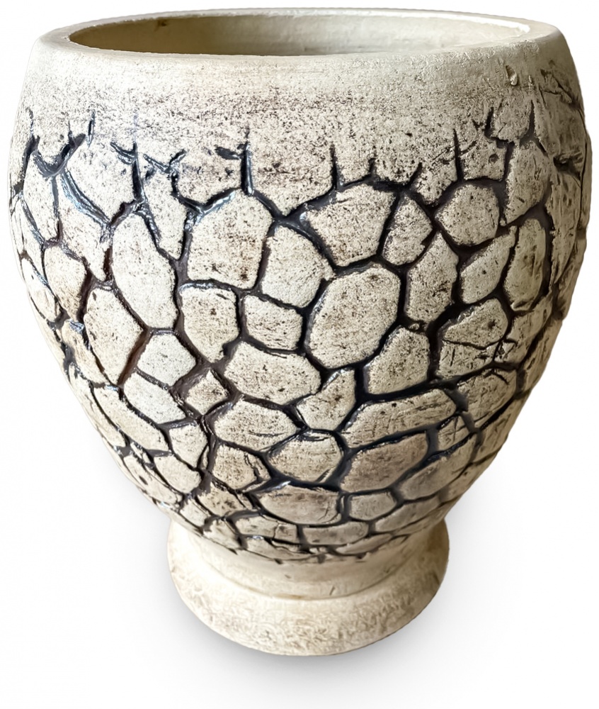 Горшок посадочный шамот Тера круглый беж/коричневый 33 л Наша Кераміка