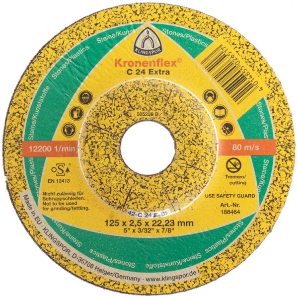 Круг отрезной по камню Klingspor  125x2,5x22,2 мм 3022