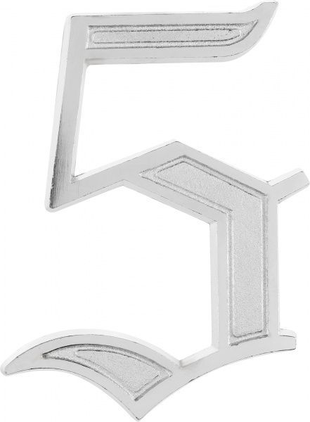 Цифра 5 цинк хром 70 мм Larvij LNZ755 CP #5