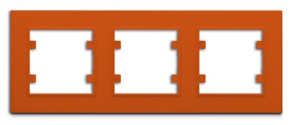 Рамка трехместная Makel Karea горизонтальная оранжевый
