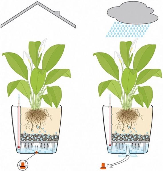 Вазон пластиковий Lechuza Classico Premium LS 50 круглий 40л білий (16100) 