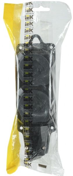 Колодка IEK Омега РБ32-1-0м IP44 с заземлением 2 гн. черный PKR62-016-2-K02 