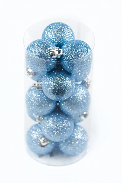 Набор елочных шаров светло-голубые d30 мм 15 шт./уп. 