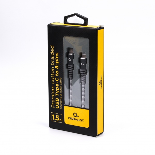 Кабель Cablexpert USB 2.0 Power Delivery C-папа/Lightning 1,5 м чорний (CC-USB2B-CM8PM-1.5M) 