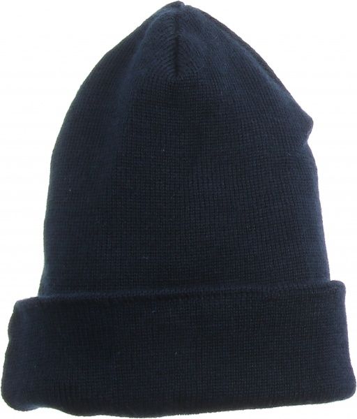 Шапка двойная с отворотом полушерстяная синий