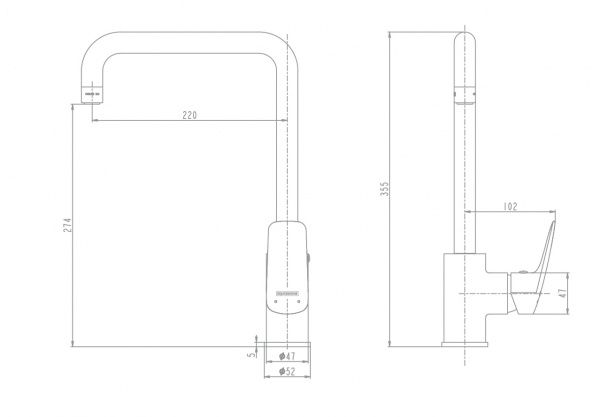 Смеситель для кухни Aqua Rodos Certus 90725
