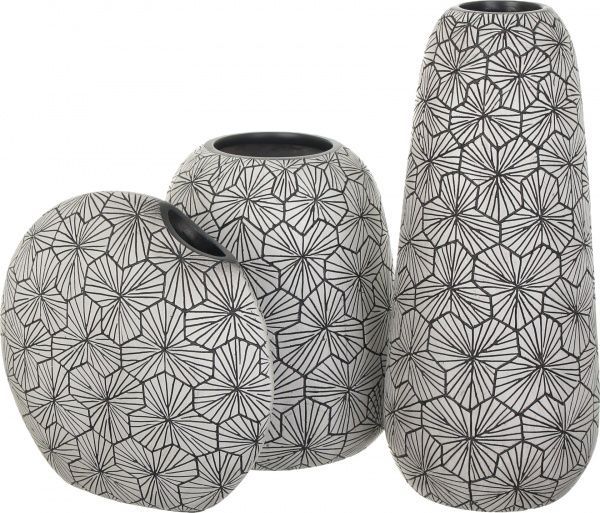 Ваза полирезиновая серая Flower 25х9,5х25 см