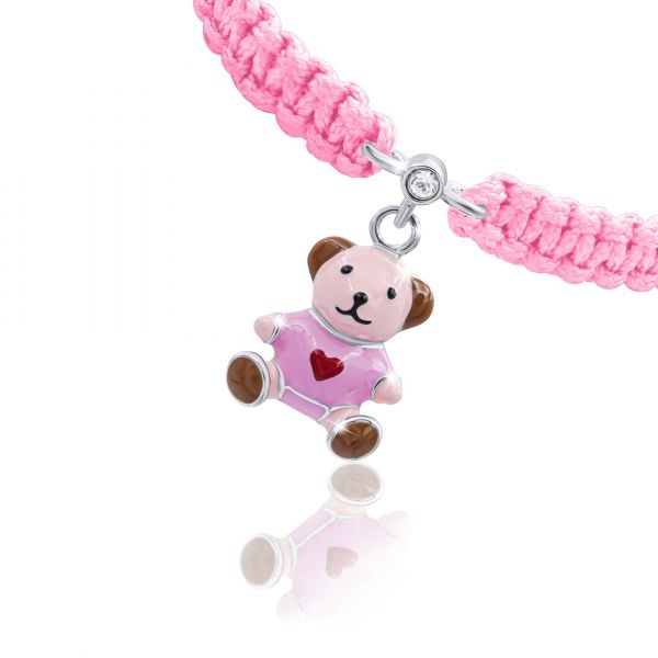 Кулон UMa&UMi Ведмедик з серцем рожевий