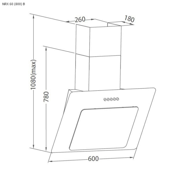 Витяжка Pyramida NRX 60 (800) B GBL