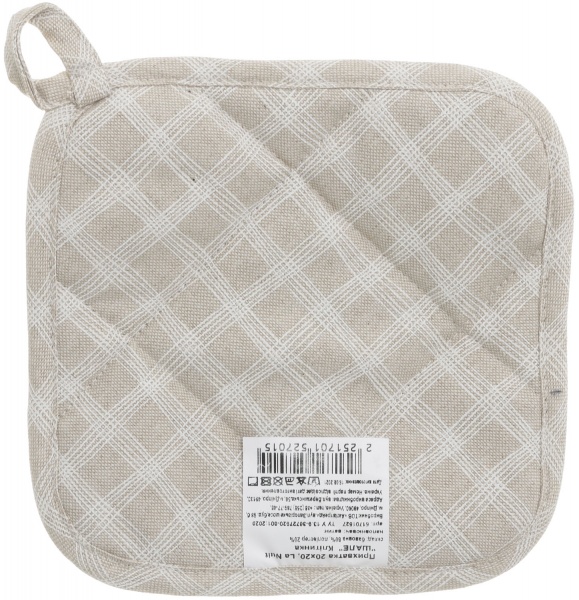 Прихватка Шале Клітинка 20x20 см бежевий La Nuit 