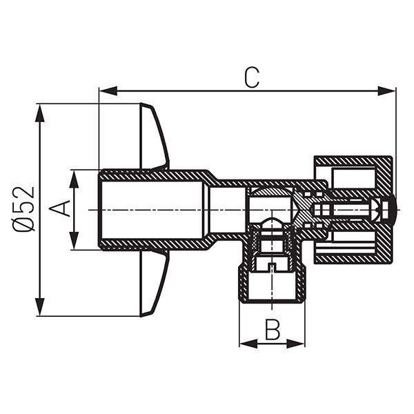 Кран шаровой Ferro угловой 10 бар ручка металл. нр½”-нр¾” Z1234K