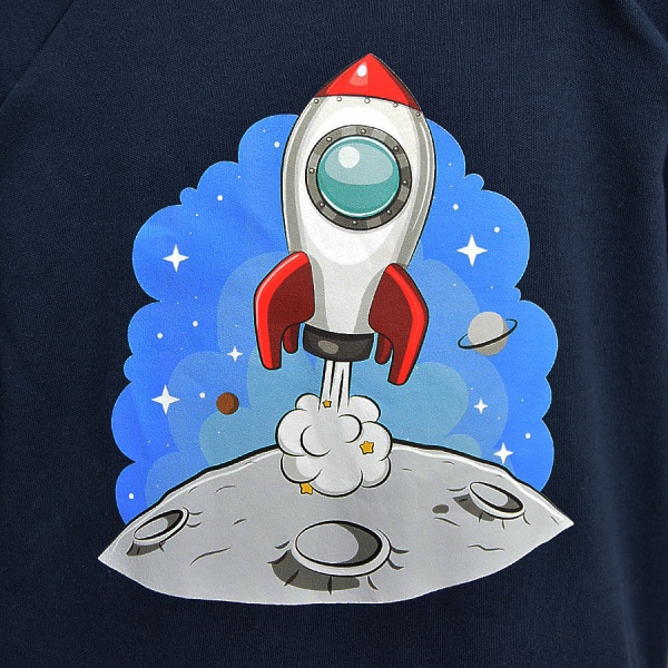 Ромпер-реглан для хлопчика Blanka Космос р.80 синій 110177 