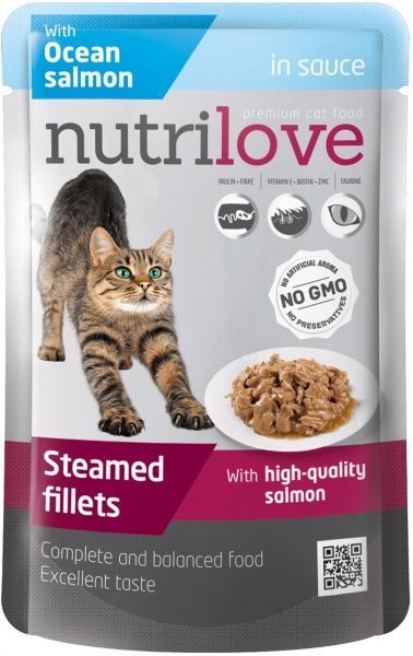 Корм NutriLove з лососем в соусі 85 г