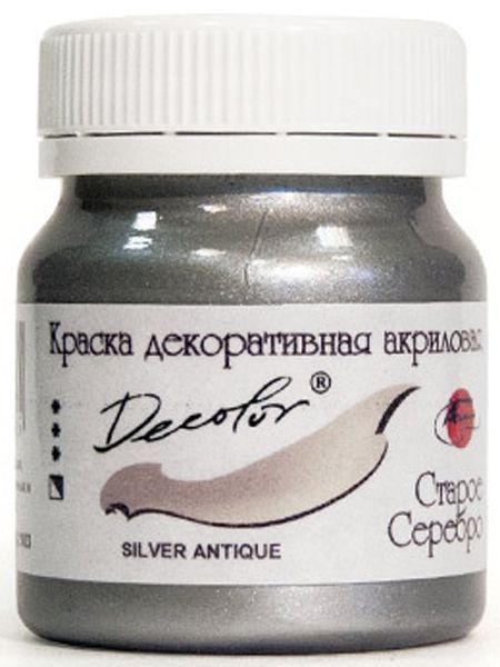 Акрил для декора Античное серебро 500 мл Деколор ТАИР
