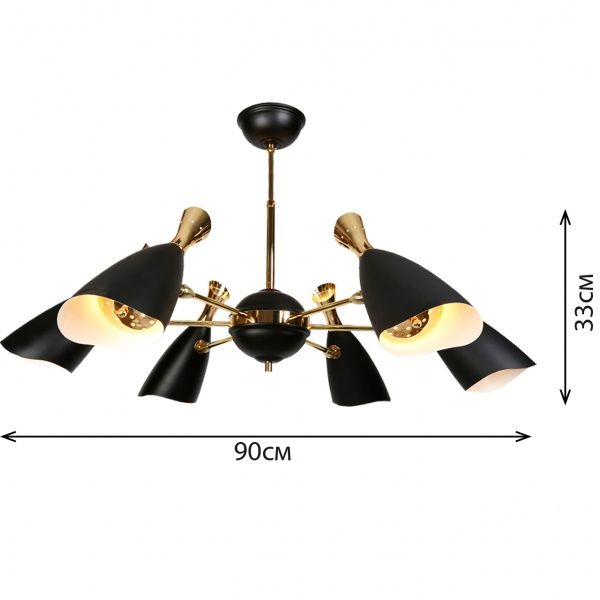 Люстра подвесная Hopfen 6x40 Вт E27 черный ALER 6 LOFT 