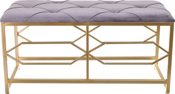 Банкетка декоративная темно-серая 90x40х45 см 