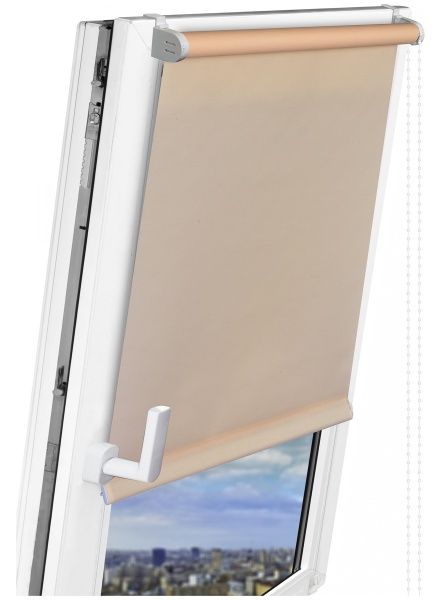 Ролета мини Delfa Лен 48x160 см абрикосовая 