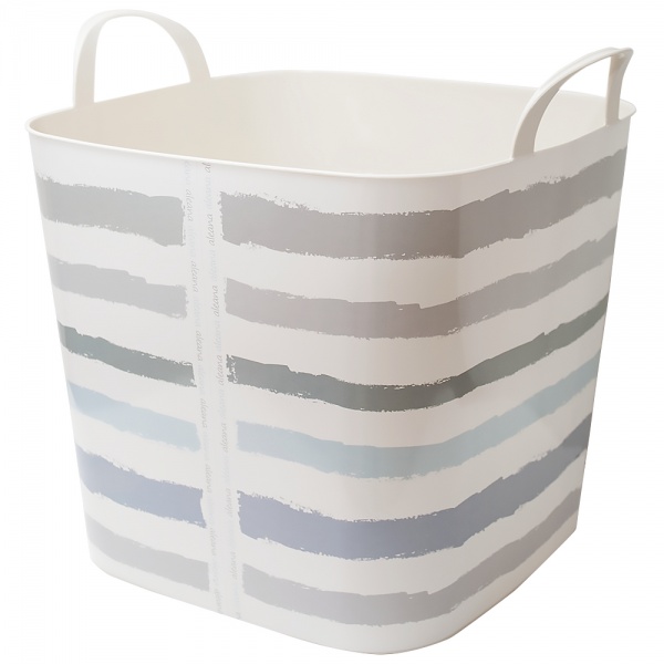 Корзина Алеана с декором Полоски 22 л голубой 