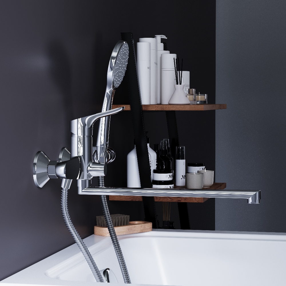 Змішувач для ванни/душу Damixa 779500001 Jupiter з довгим виливом та душовим комплектом