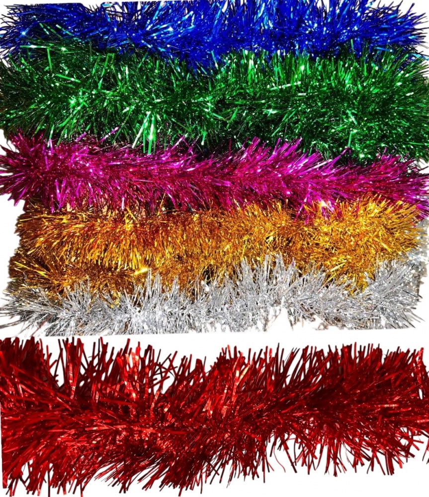 Дождик новогодний Long Dragon LD25-009 9 см 2 м в ассортименте