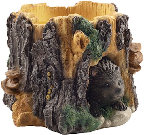 Кашпо декоративное Ежик в пеньке 