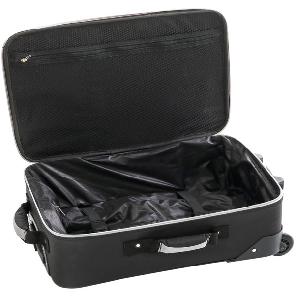 Чемодан Underprice 1022NC черный с серой полоской 51х35х17 см