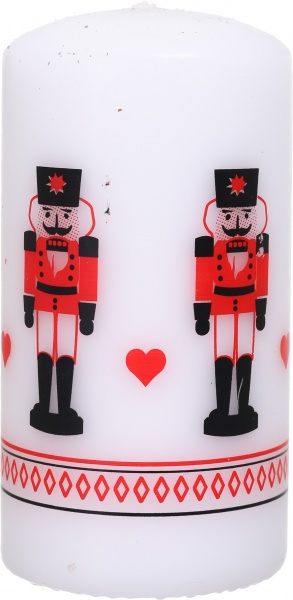 Свічка рустикальна циліндр 78x140 Солдат біла Pako-If