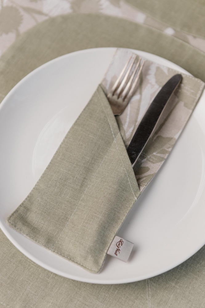 Чехол для приборов La Nuit Herbs Green 10x24 см