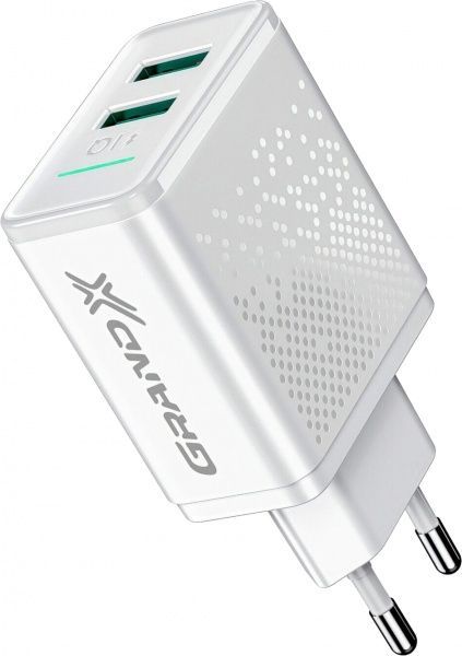 Зарядний пристрій Grand-X CH-60W 2USB 5V 3,1A White