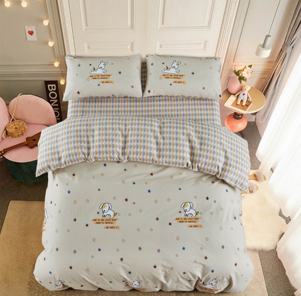 Комплект постільної білизни Doggy 2 сіро-бежевий La Nuit 