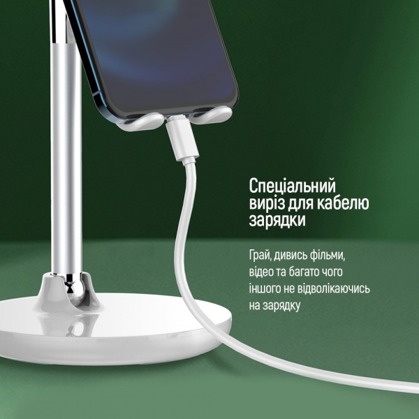 Підставка - тримач для смартфона і планшета Desk Stand ColorWay (CW-SH013-WT) білий