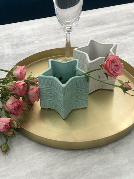 Кашпо декоративне Star бірюзовий бетон