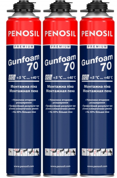 Піна монтажна PENOSIL Premium Gunfoam 70 3 шт. 885 мл