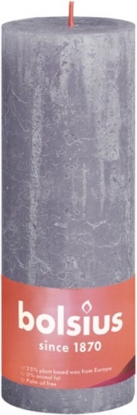 Свеча LED Рустик столбик SHINE 190/68 лаванда Bolsius