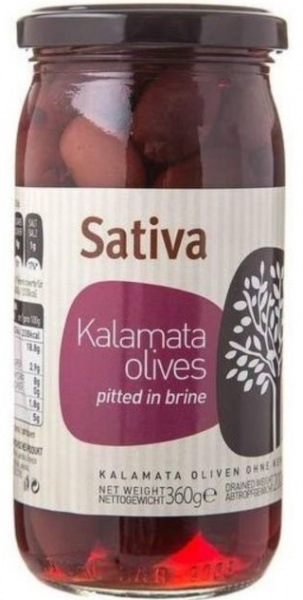 Оливки Sativa Каламата без косточек в рассоле