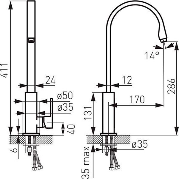 Змішувач для кухні Ferro Zicco BZI4BL чорний