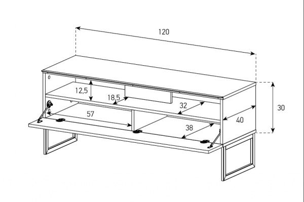 Тумба під ТВ VL 1200-WHT-WHT-SQR білий 