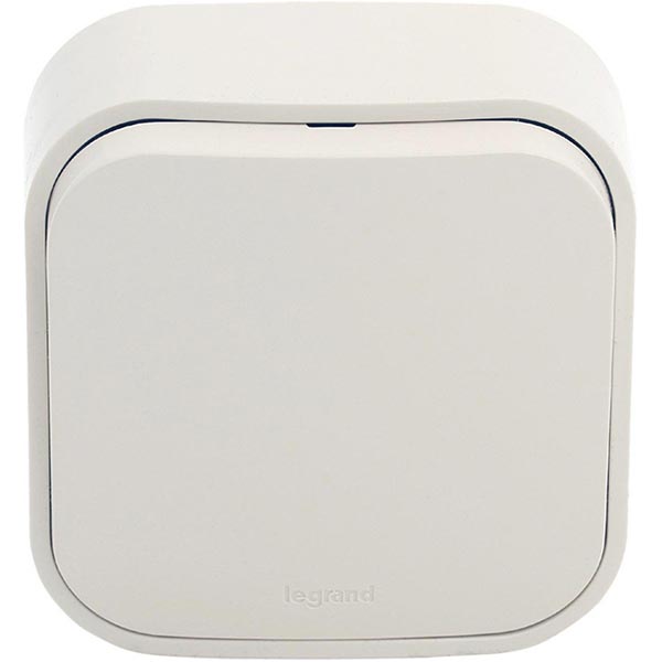 Вимикач одноклавішний Legrand Quteo без підсвітки 10 А 230В IP20 кремовий 782230