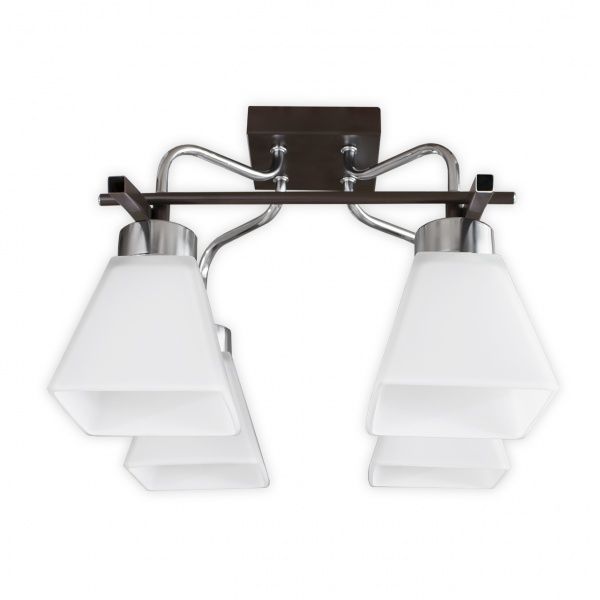 Люстра стельова Hopfen Glocke 4x60 Вт E27 хром/венге 