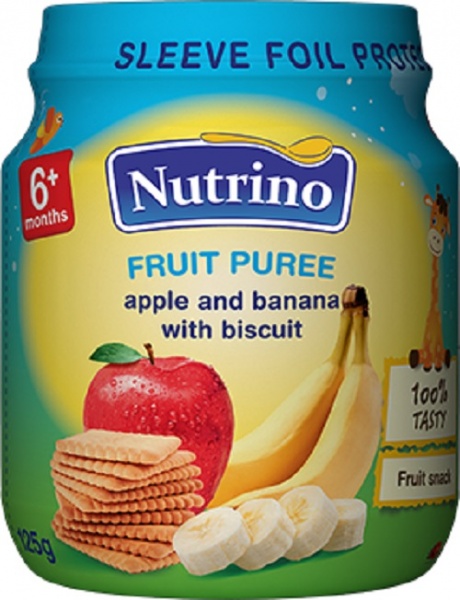 Пюре Nutrino Яблоко-банан-печенье 125 г 8606019652456 