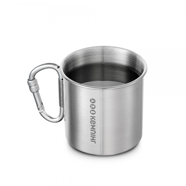 Кухоль Кемпінг ø85 мм 78 мм 0,35 л Чашка зі складним карабіном 300 мл